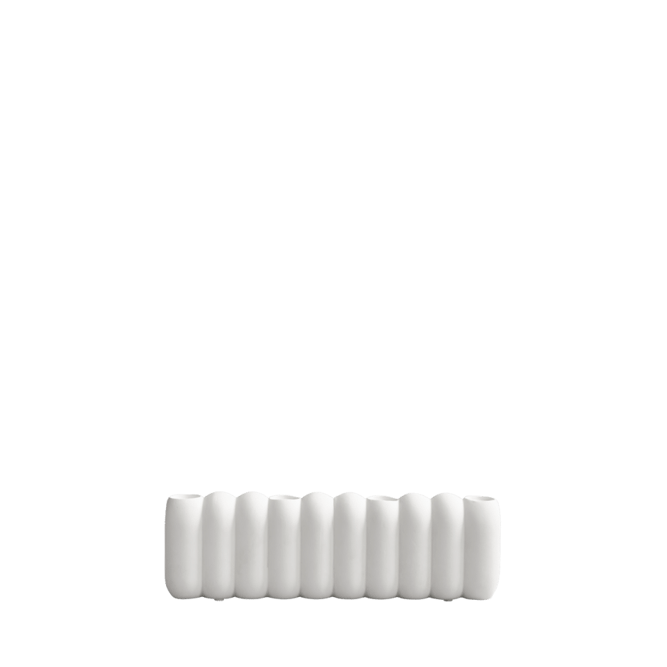 Tube Candle Holder, Bone White