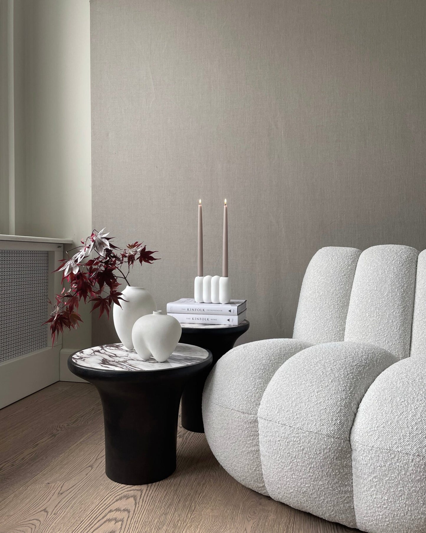 Tube Candle Holder, Bone White