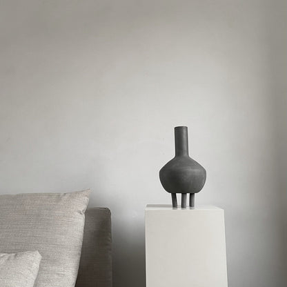 Duck Vase, Fat, Dark Grey