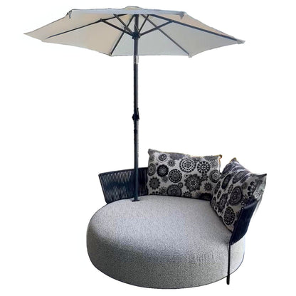 VANKÚŠ outdoor s lemovaním | kvetinový čierno-biely